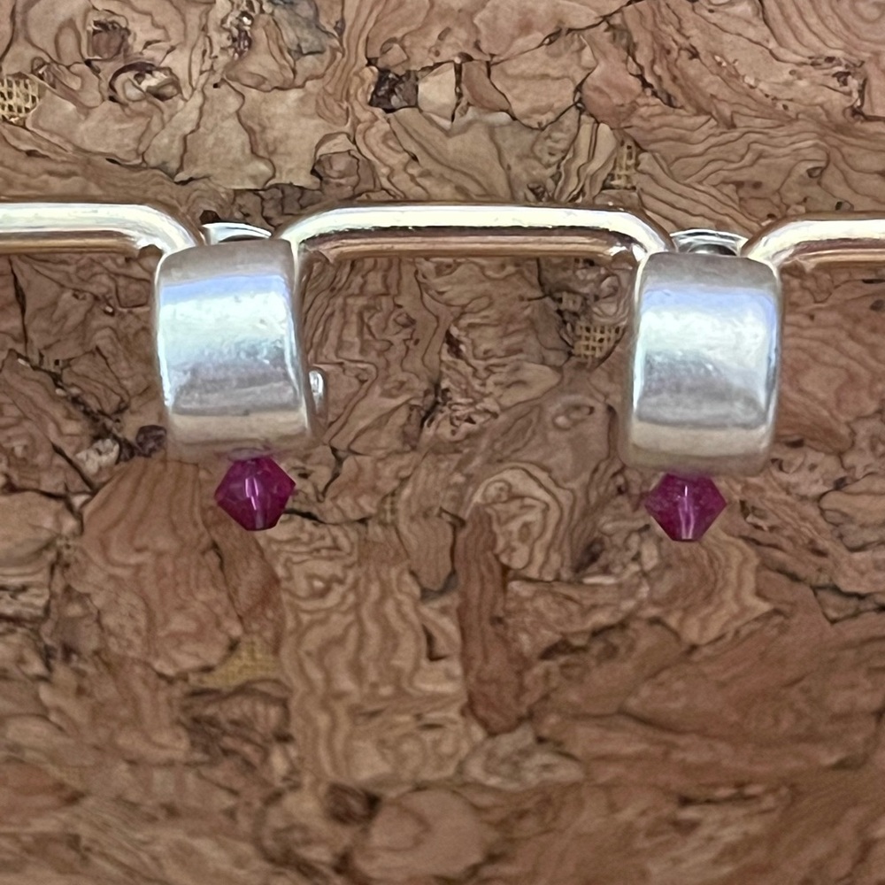 Guess Silver and Pink Earrings